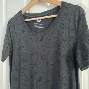 TENTREE womens Large tshirt dress gray